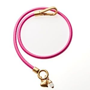 Bungee Cord Wrap Bracelet in Pink with Gold